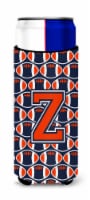 Letter Z Football Orange, Blue and white Ultra Hugger for slim cans