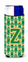 Carolines Treasures CJ1069-ZMUK Letter Z Football Green and Gold Ultra Hugger f