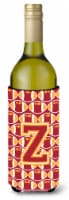 Carolines Treasures  CJ1070-ZLITERK Letter Z Football Cardinal and Gold Wine Bot
