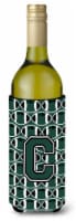 Carolines Treasures  CJ1071-CLITERK Letter C Football Green and White Wine Bottl