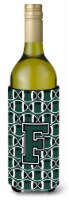 Carolines Treasures  CJ1071-FLITERK Letter F Football Green and White Wine Bottl