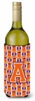 Letter A Football Orange, White and Regalia Wine Bottle Hugger