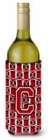 Carolines Treasures  CJ1073-CLITERK Letter C Football Red, Black and White Wine