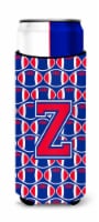Letter Z Football Harvard Crimson and Yale Blue Ultra Hugger for slim cans