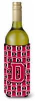 Carolines Treasures  CJ1079-DLITERK Letter D Football Crimson and White Wine Bot