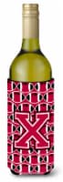 Carolines Treasures  CJ1079-XLITERK Letter X Football Crimson and White Wine Bot