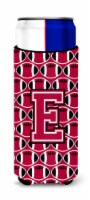 Letter E Football Crimson and White Ultra Hugger for slim cans