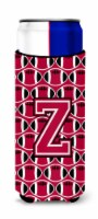 Letter Z Football Crimson and White Ultra Hugger for slim cans