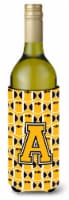 Letter A Football Black, Old Gold and White Wine Bottle Hugger
