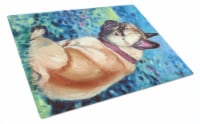 Carolines Treasures 7313LCB Fawn French Bulldog in Flowers Glass Cutting Board