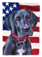 Black Great Dane Puppy USA Patriotic American Flag House Flag