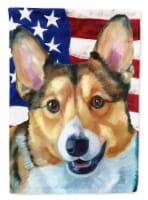 Carolines Treasures LH9546CHF Corgi USA Patriotic American Flag House Flag