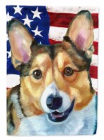 Carolines Treasures LH9546CHF Corgi USA Patriotic American Flag House Flag