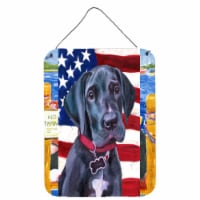 Black Great Dane Puppy USA Patriotic American Flag Wall or Door Hanging Prints