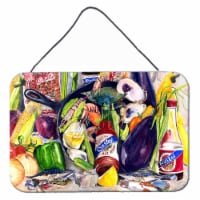 Crystal Hot Sauce with Camellia Beans and Black Skillet Wall or Door Hanging Pri
