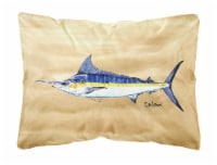 Carolines Treasures  8754PW1216 Swordfish on Sandy Beach Canvas Fabric Decorativ