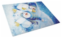 Carolines Treasures PJC1017LCB Snow babies At Play Snowman Glass Cutting Board