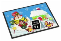 Carolines Treasures PJC1076MAT Candy Canes for Sale Snowman Doormat 18x27