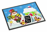 Carolines Treasures PJC1076JMAT Candy Canes for Sale Snowman Doormat 24x36