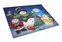Carolines Treasures PJC1086LCB The Family Gathering Snowman Glass Cutting Board