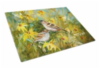Carolines Treasures  PJC1111LCB Sparrows in the Field Glass Cutting Board Large