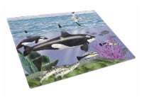 Carolines Treasures  PTW2040LCB Whale Orcas Glass Cutting Board Large