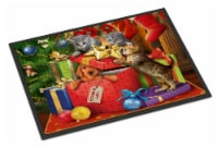 Kittens Return Puppy to Santa Claus Indoor or Outdoor Mat 18x27