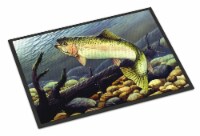 Carolines Treasures  PTW2039MAT Rainbow Trout Indoor or Outdoor Mat 18x27