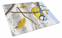 Carolines Treasures  ASA2051LCB Eurasian Blue Tits Bird Glass Cutting Board Larg