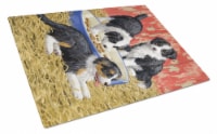 Carolines Treasures ASA2079LCB Border Collie Pups Glass Cutting Board Large