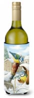 Carolines Treasures  ASA2053LITERK Eurasian Blue Tits Birds in Flower Pot Wine B