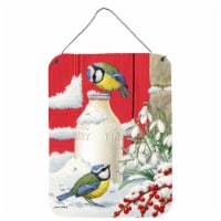 Eurasian Blue Tits Birds & Milk Bottles Wall or Door Hanging Prints