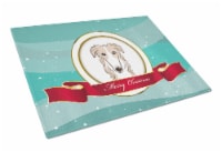 Carolines Treasures  BB1538LCB Borzoi Merry Christmas Glass Cutting Board Large