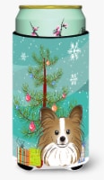 Carolines Treasures  BB1620TBC Christmas Tree and Papillon Tall Boy Hugger