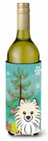 Carolines Treasures  BB1579LITERK Christmas Tree and Pomeranian Wine Bottle Hugg
