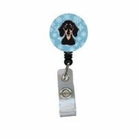 Carolines Treasures  Snowflake Smooth Black And Tan Dachshund Retractable Badge Reel