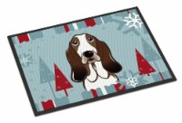 Carolines Treasures  BB1739MAT Winter Holiday Basset Hound Indoor or Outdoor Mat