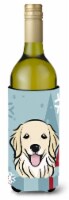Carolines Treasures  BB1701LITERK Winter Holiday Golden Retriever Wine Bottle Hu