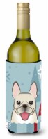 Carolines Treasures  BB1734LITERK Winter Holiday French Bulldog Wine Bottle Hugg