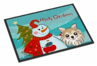 Carolines Treasures  BB1871MAT Snowman with Chihuahua Indoor or Outdoor Mat 18x2