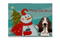 Carolines Treasures  BB1863PLMT Snowman with Basset Hound Fabric Placemat