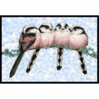 Carolines Treasures ASA2169MAT Roosting Long Tailed Tits Doormat 18x27
