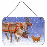 Carolines Treasures  ASA2174DS812 Reindeer & Cat Wall or Door Hanging Prints