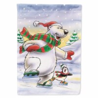 Carolines Treasures AAH7270CHF Holiday Polar Bears Ice Skating House Flag