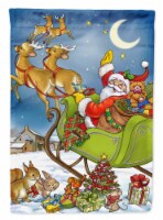 Carolines Treasures APH4570GF Christmas Santa taking Off Garden Flag