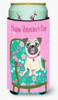 Carolines Treasures  VHA3002TBC Happy Valentine's Day Pug Tall Boy Hugger