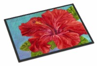 Carolines Treasures  TMTR0319JMAT Red Hibiscus by Malenda Trick Indoor or Outdoo