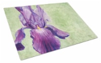 Carolines Treasures  TMTR0234LCB Purple Iris by Malenda Trick Glass Cutting Boar