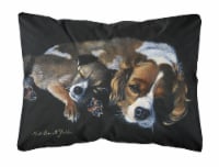 Cozy Pals with Cavalier Spaniel Canvas Fabric Decorative Pillow