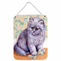 Carolines Treasures  BDBA254ADS1216 Grey Cat by Daphne Baxter Wall or Door Hangi